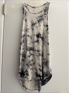 Ginger G Black and White Tie-Dye Racerback Dress